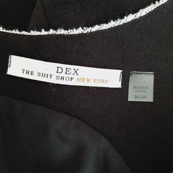 DEX Classic Colorblock Sheath Knee Length Midi Dress Black & Grey Sz M - Picture 12 of 13